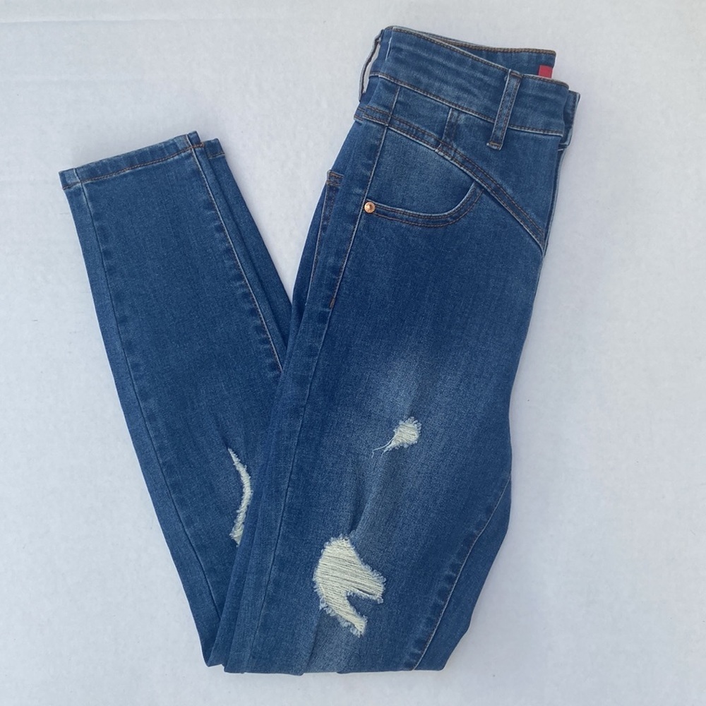 New GUESS Skinny Destroyed jeans SZ 24 - Picture 9 of 9